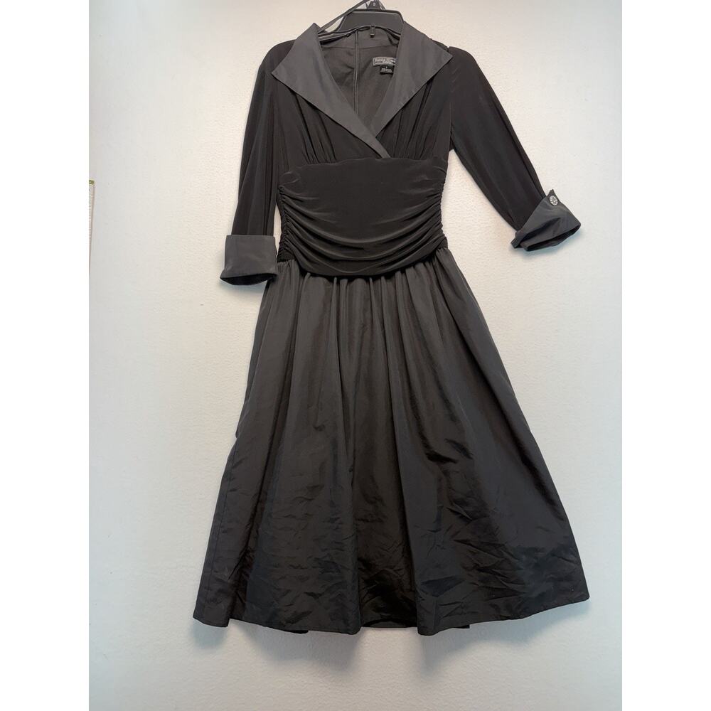 Jessica Howard Midi dress Black 3/4 Sleeve Size 6 Party Dance Wedding Modest